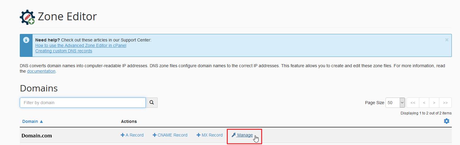 DMARC settings in cPanel